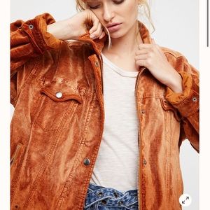 Free People velvet trucker jacket